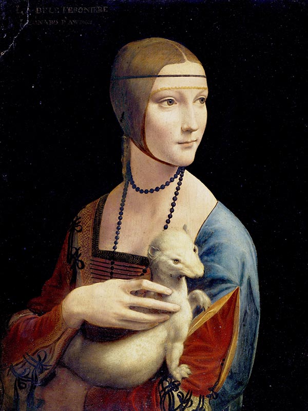Dama z gronostajem Leonarda da Vinci - Reprodukcja obrazu na płótnie