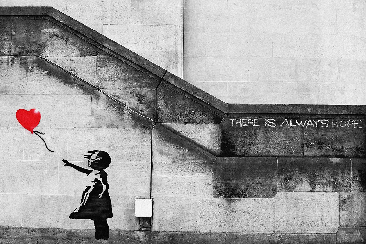 Banksy - Dziewczynka z balonem - obraz na ścianę