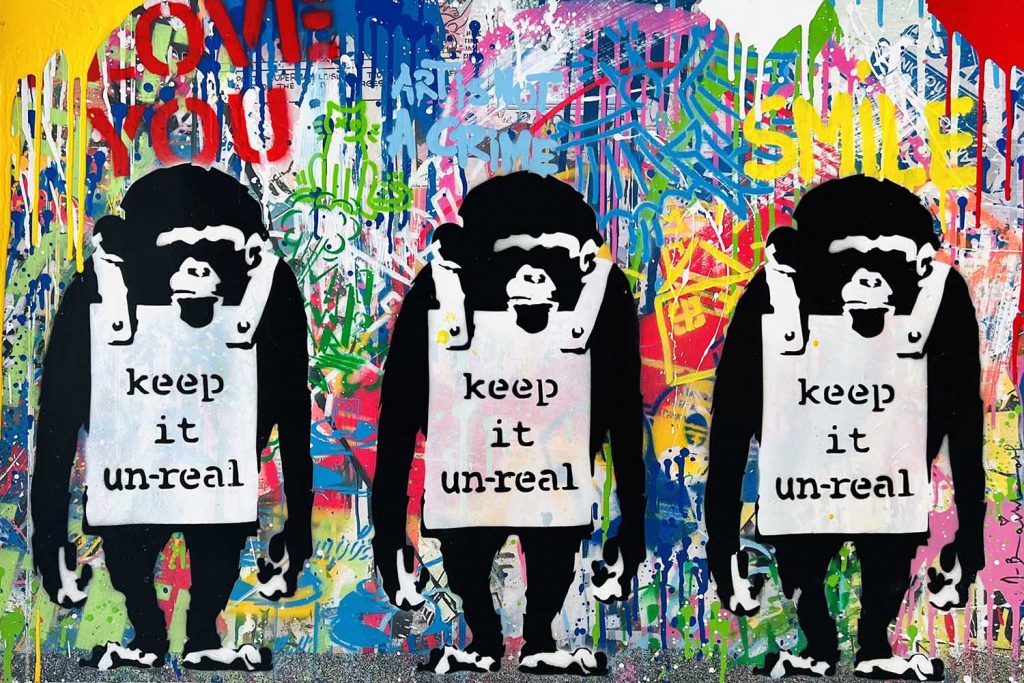 Banksy, Mr. Brainwash - Keep it un-real, obrazy, fototapety