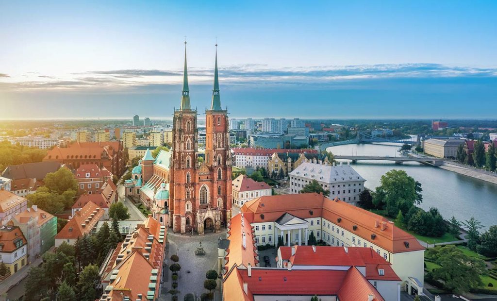 Panorama Wrocławia z katedrą św. Jana Chrzciciela